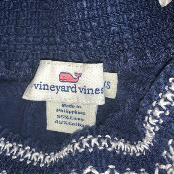 Vineyard Vines Deep Bay Blue Off the Shoulder Embroidered Top size XS - Picture 5 of 7